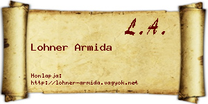 Lohner Armida névjegykártya